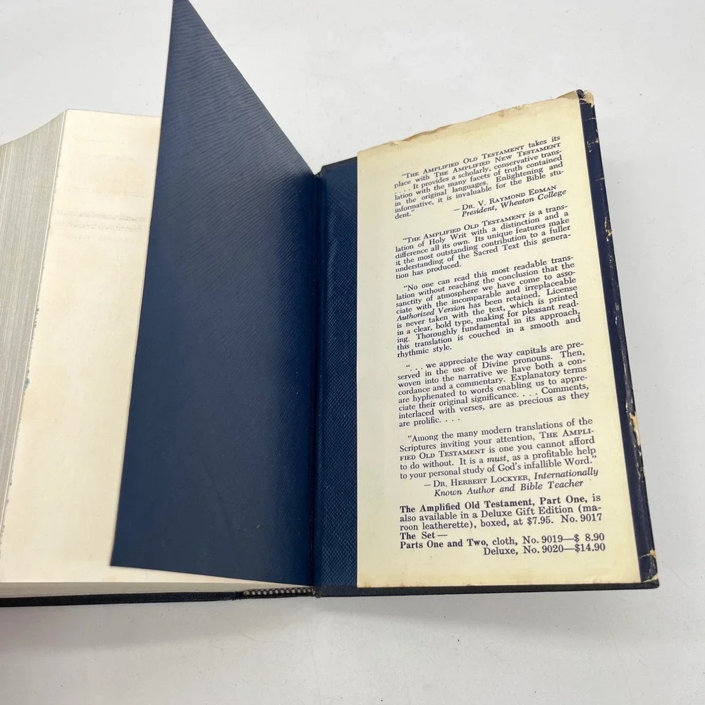 Vintage 1962 The Amplified Old Testament Part Two Job to Malachi Zondervan 9014